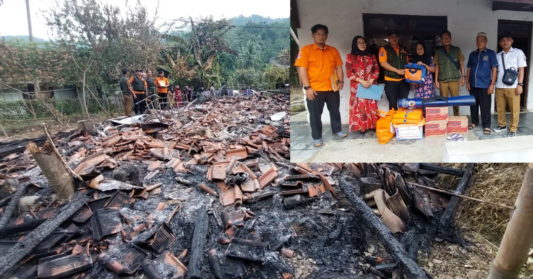 Akibat Kebakaran Rumah Ita Rata Dengan Tanah, BPBD Kuningan Kirim Tim Asessmen Dan Bantuan 2