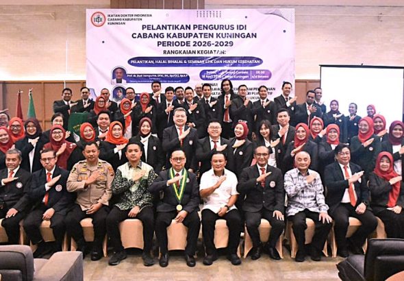 Ketua Dan Jajaran Pengurus IDI Kabupaten Kuningan periode 2026–2029 Mendapat Pesan Khusus Dari Bupati