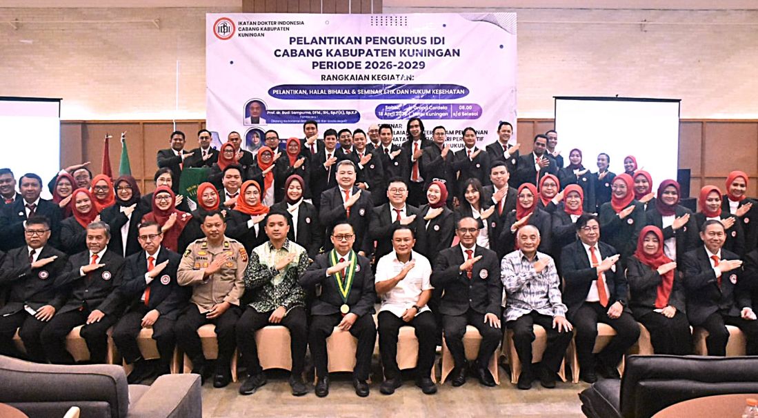 Ketua Dan Jajaran Pengurus IDI Kabupaten Kuningan periode 2026–2029 Mendapat Pesan Khusus Dari Bupati