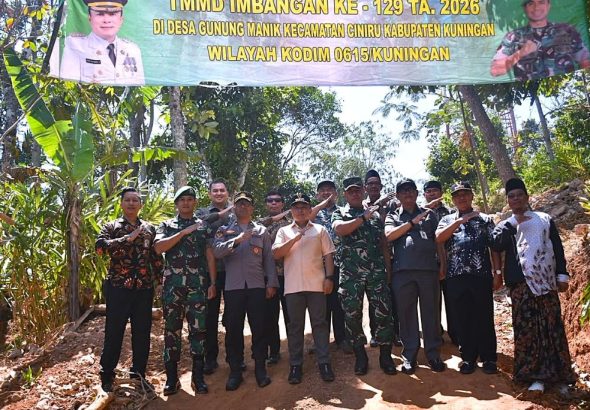 TMMD Imbangan ke-129 Kuningan Resmi Dibuka, Bangun Jalan 820 Meter Buka Akses 3 Curug dan Gua Sejarah di Gunung Manik