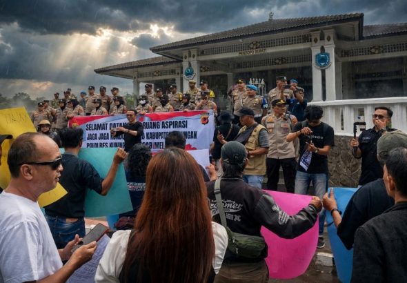 Tak Terima Dilebeli Londo Ireng Oleh Prabowo, Jurnalis Kuningan Gelar Aksi Damai Depan Pendopo Bupati