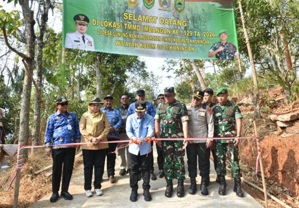 Jalan Baru Hasil TMMD Imbangan ke-129 di Gunungmanik Kuningan Dongkrak Ekonomi Desa dan Wisata Curug Payung