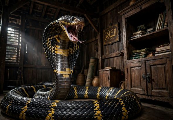 King Kobra Sepanjang 3,5 Meter Teror Pesantren di Kuningan