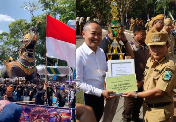 Replika Paksi Naga Liman Kreasi Pemuda Caringin Jalaksana Raih Penghargaan Replika Terbaik Karnaval Budaya Hari Jadi ke-528 Kuningan